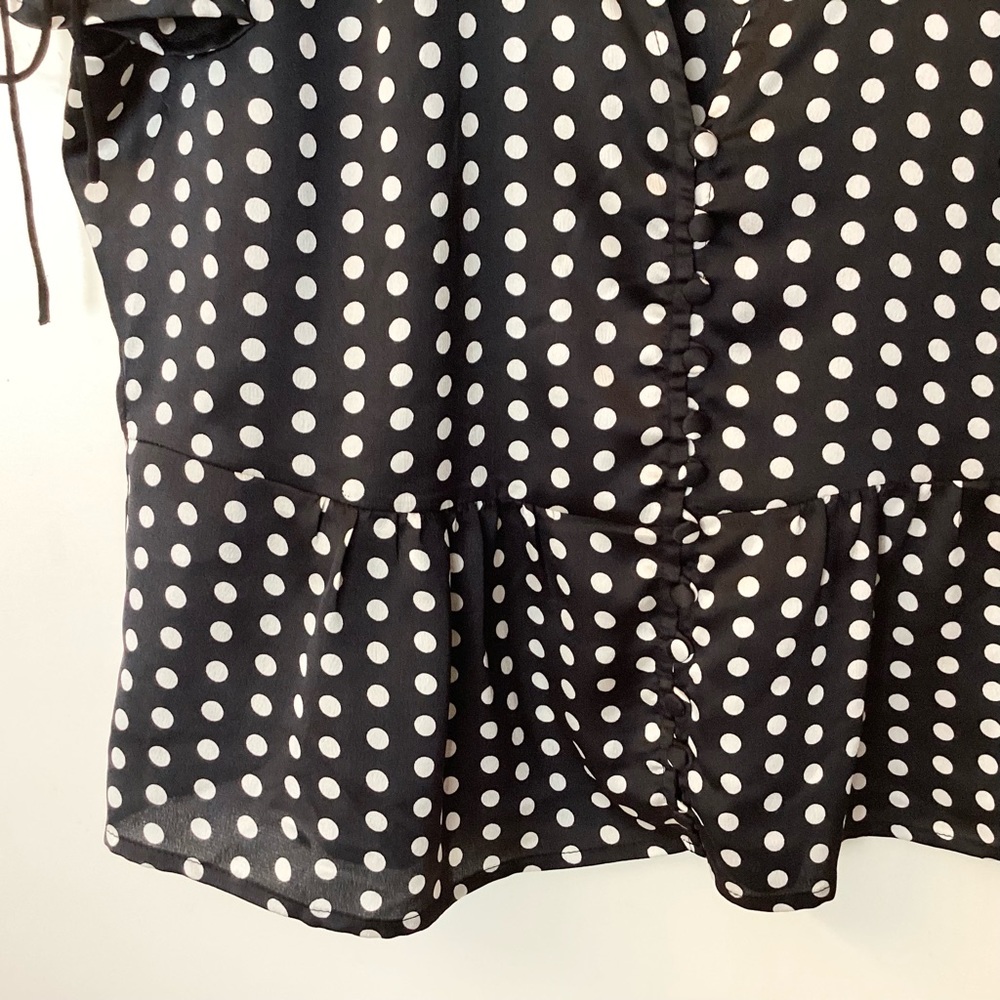 NWT Heartloom Tallie Short Sleeve Polka Dot Top - Black & White - XL - Picture 6 of 8